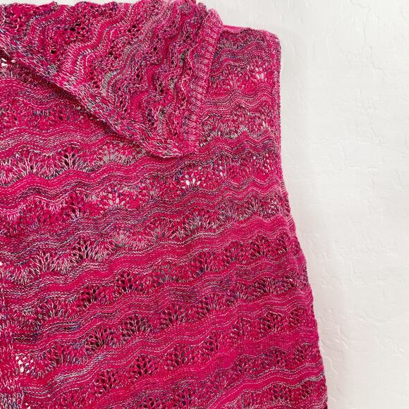 G.H. Bass Red Sleeveless Longline Open Front Drape Cardigan  Medium NEW NWT - Picture 3 of 9